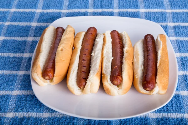 Four Hot Dogs — Stock Photo, Image