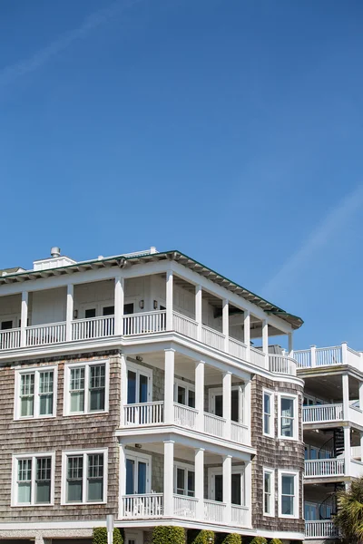 Four Story Beach Homes with Wood Siding — Stock Photo, Image