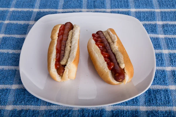 Two Hot Dogs at Angle — Stock Photo, Image