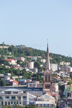 kahverengi Kilisenin çan kulesi martinique