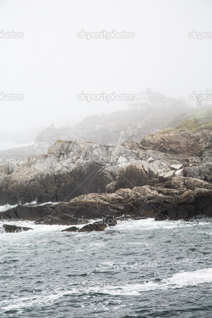 House on Rocks Through Fog