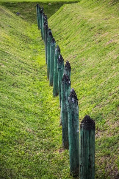 Wood Stakes Around Old Fort — Stock Photo, Image