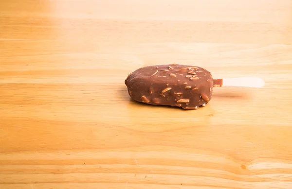 Ice Cream Bar with Chocolate and Almonds — Stock Photo, Image