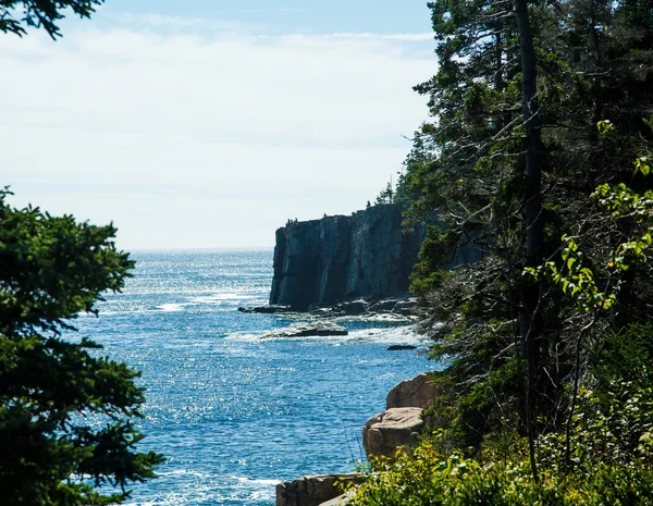 Escaladeurs de falaises en distance — Photo