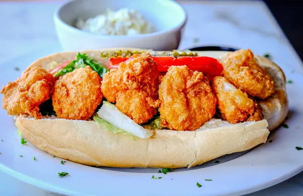 Shrimp Po Boy Sandwich — Stock Photo, Image