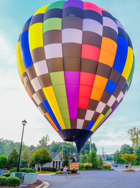Landung im Heißluftballon — Stockfoto