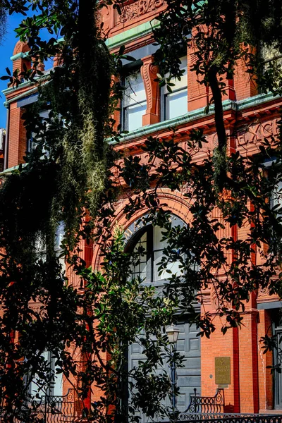 Old Cotton Exchange Through Trees — Stockfoto