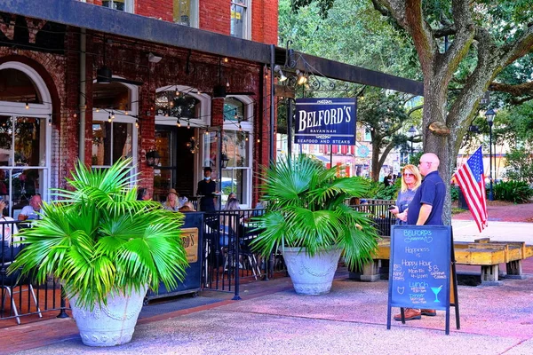 Restaurante Belfords en City Market Savannah — Foto de Stock