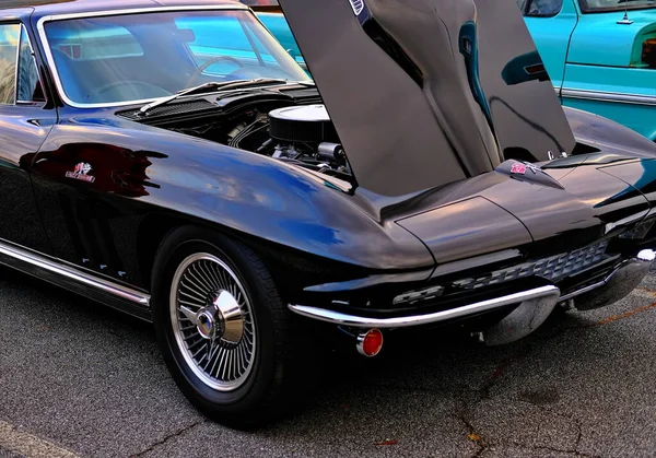 Klasszikus fekete Corvette — Stock Fotó