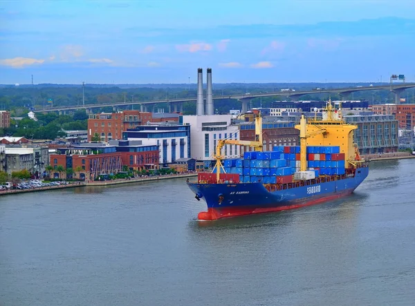 Seaboard Freighter w Savannah — Zdjęcie stockowe