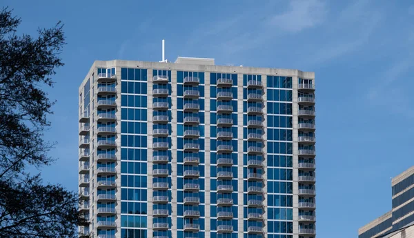 Balconies on Blue Condo Building — Stok fotoğraf