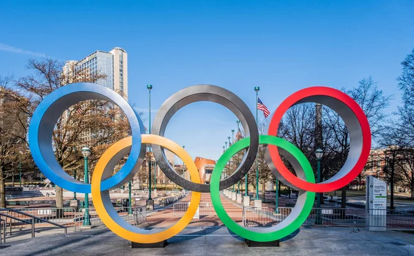 Olympiska ringar i Atlanta — Stockfoto