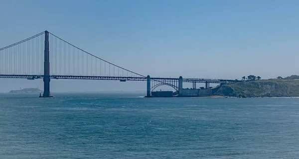 Golden Gate Híd Kora Reggeli Ködben San Francisco Öböl Kék — Stock Fotó