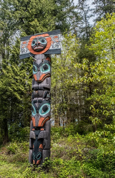 Totem Poler Vancouver Stanley Park Vancouver British Columbia Kanada — Stockfoto