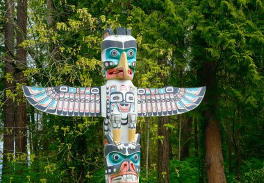 Vancouver Stanley Park 'taki Totem Polonyalıları, Vancouver, British Columbia, Kanada