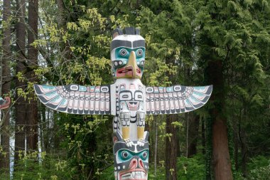Vancouver Stanley Park 'taki Totem Polonyalıları, Vancouver, British Columbia, Kanada