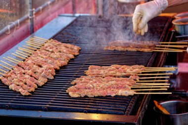 Izgarada Satay Tavuğu Şişleri