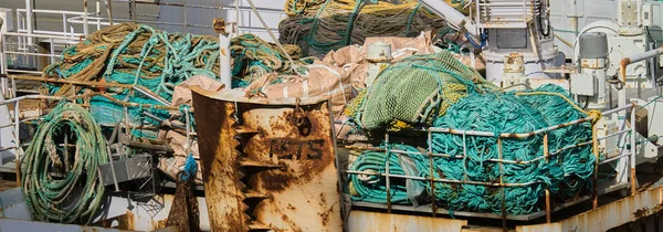 Nets Old Rusty Fishing Boat — ストック写真