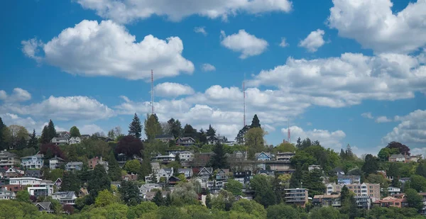 Houses Queen Anne Hill Seattle Kerry Park — Stock Photo, Image