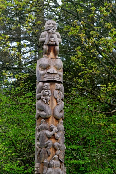Totem Poles Vancouver Stanley Park Vancouver Columbia Británica Canadá —  Fotos de Stock