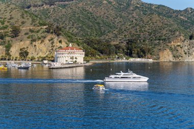 AVALON, CALIFORNIA - April 24, 2022: The Catalina Casino was built by chewing gum magnate William Wrigley as a dance hall movie theater in 1929. The theater was the first to be designed for talkies.