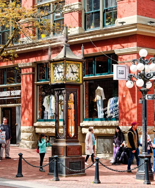 Vancouver British Columbia April 2022 Raymond Saunders First Steam Clock — Foto de Stock