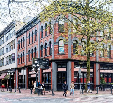 VANCOUVER, BRITISH COLUMBIA - April 29, 2022: Vancouver, a bustling west coast seaport in British Columbia, is among Canadas densest, most ethnically diverse cities.