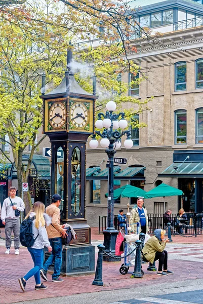 Vancouver British Columbia April 2022 Raymond Saunders First Steam Clock — Foto Stock