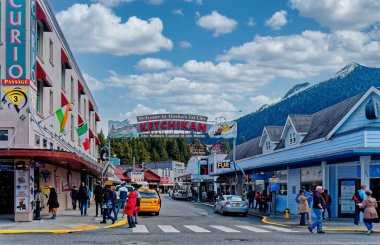KETCHIKAN, ALASKA - May 26, 2022: Ketchikan is the southeasternmost city in Alaska, with a population of 8000. Cruise ships make over 500 stops bringing more than a million visitors to Ketchikan.