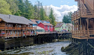 KETCHIKAN, ALASKA - May 26, 2022: Ketchikan is the southeasternmost city in Alaska, with a population of 8000. Cruise ships make over 500 stops bringing more than a million visitors to Ketchikan.
