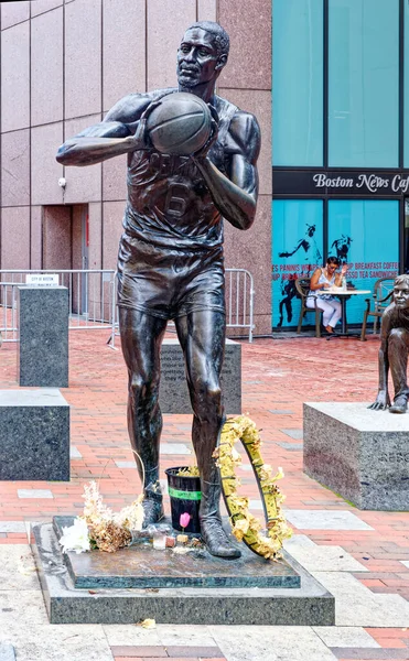 Boston Massachusetts Agosto 2022 Una Estatua Del Jugador Baloncesto Profesional — Foto de Stock
