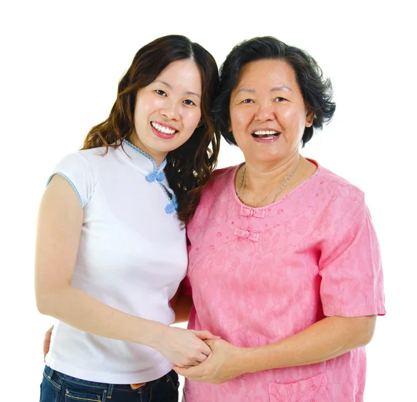Asian senior mother and daughter Stock Picture