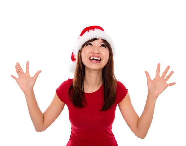 Excited Santa woman — Stock Photo, Image