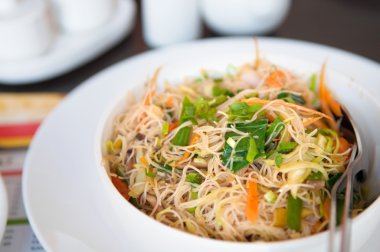 Delicious fried rice noodles clipart