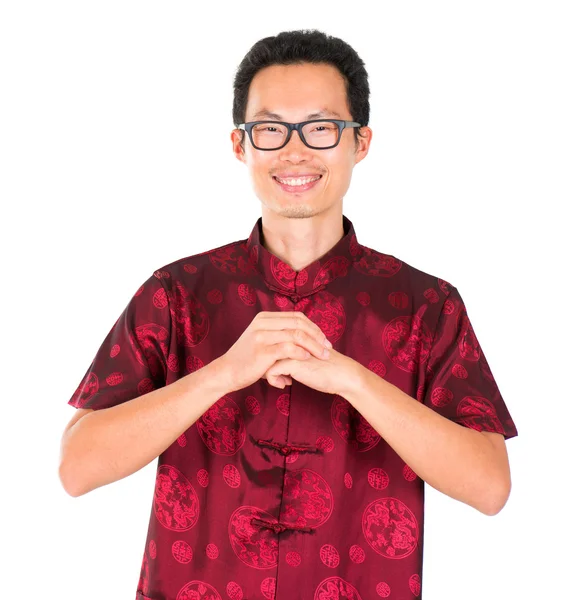 Chinese man greeting — Stock Photo, Image