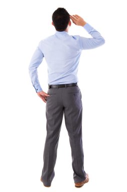 arka görüş tam vücut Asya iş adamı