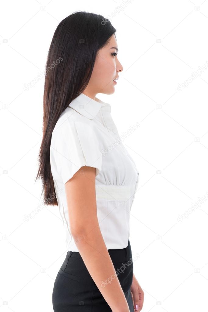 Side view of beautiful Asian young woman