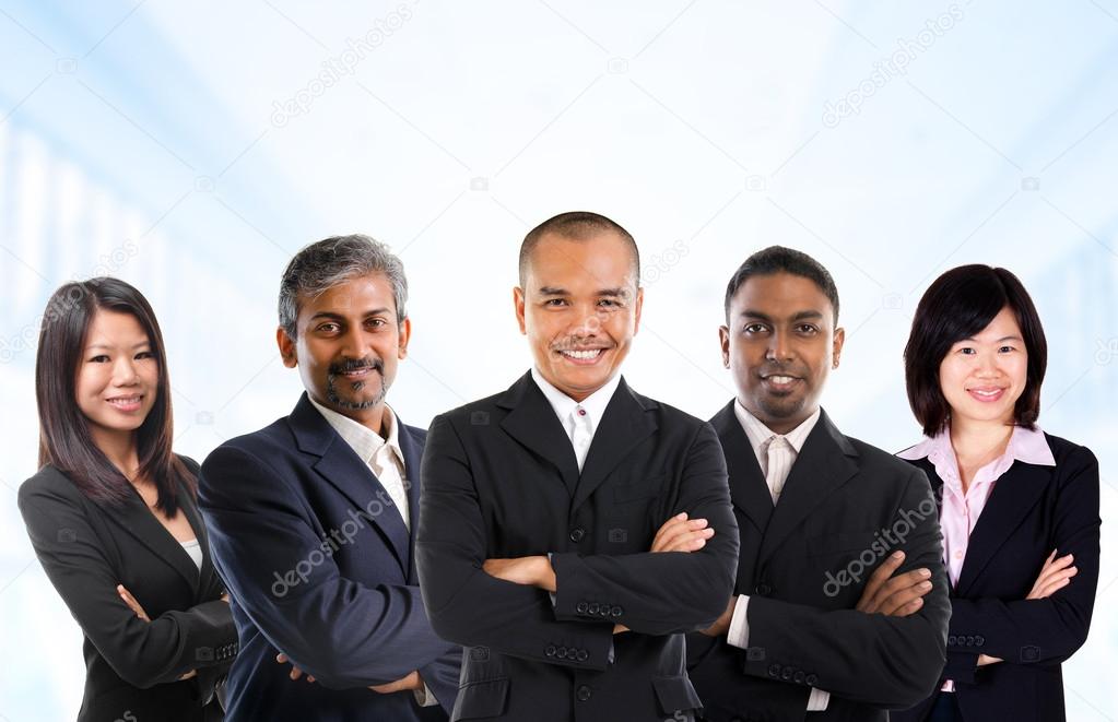 Multiracial Asian business team