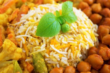 biryani pirinç vejetaryen yakın çekim
