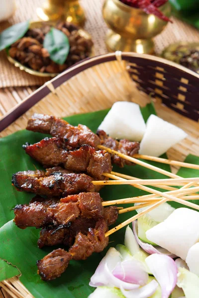 Satay comida Singapura — Fotografia de Stock