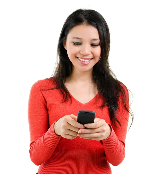 Texting on mobile phone — Stock Photo, Image