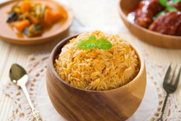 Indian meal biryani rice