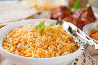 Fresh cooked Indian rice clipart