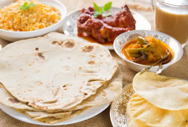 Chapatti roti ou pão liso — Fotografia de Stock