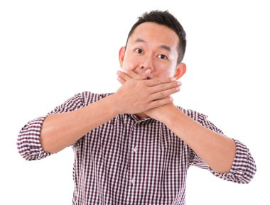 büyük sürpriz ifade ile Asyalı adam