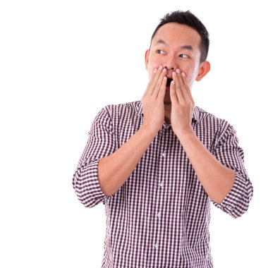 Shocked Asian man clipart