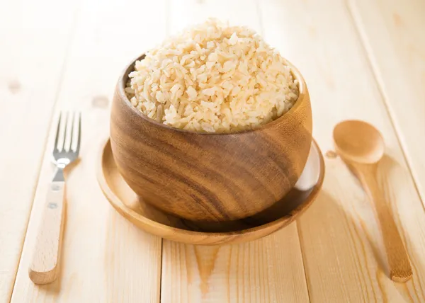 India cooked organic basmati brown rice — Stock Photo, Image