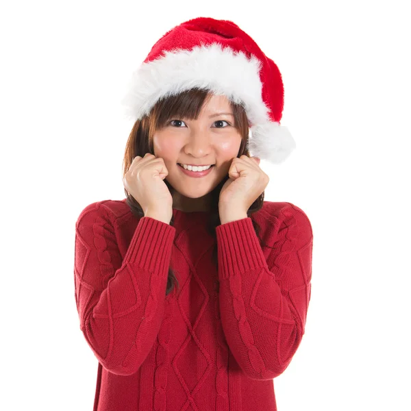 Happy Asian Christmas woman — Stock Photo, Image