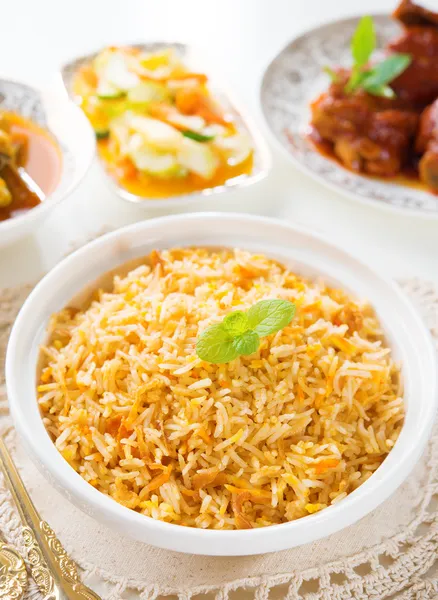 Arroz biryani ou arroz briyani — Fotografia de Stock