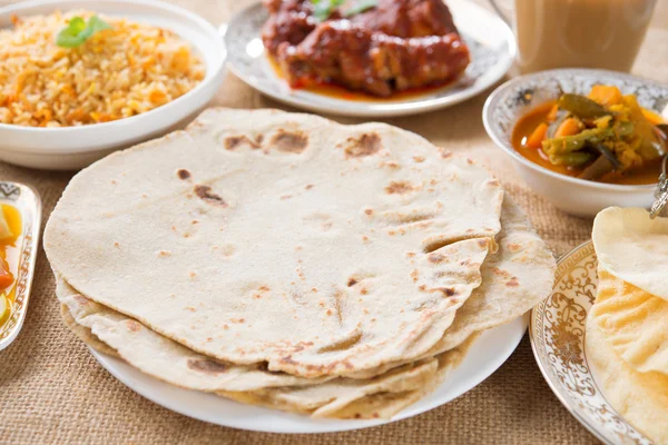 Chapatti roti — Stok fotoğraf